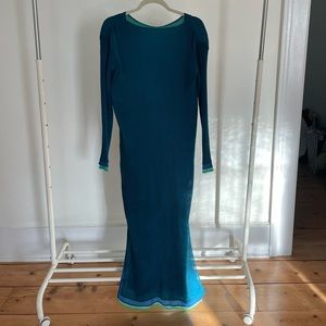 ISSEY MIYAKE TRI COLORED LAYED LONG GOWN